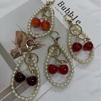 Gantungan Kunci Mutiara Ceri Grosir, Liontin Tas Berhias Manik-Manik, Liontin Buah Lucu, Aksesoris Fashion Y2K Coquette untuk Wanita dan Remaja Putri, Tas Tangan