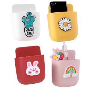 Organizador de Pared con Bolsillos Adhesivos para Guardar el Teléfono, Control Remoto, Diseño de Dibujos Animados, de Silicona, de Una Sola Capa, 8 Piezas - Product Image 1