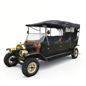 Coche Turístico Clásico Vintage Eléctrico de Alta Gama con 3 Filas de Asientos Negros y 4 Ruedas - Product Image 1