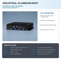 Fanless Mini PC 2 Lan Port Intel 12th CPU DDR3L/DDR4 HD Port VGA WiFi 4G Module Fanless Industrial Firewall Mini PC