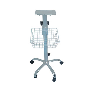 Schbory Monitor Trolley Steel Aluminum Minimalist Design Medical Equipment Hospital Cart 5.5kg Silver White - Product Image 1