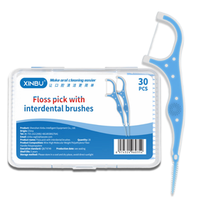 Stuzzicadenti per filo interdentale in plastica con macromolecola personalizzata 30 pz-funzione di pulizia - Product Image 1