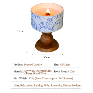 Bougie parfumée en porcelaine de luxe LANJO, bougie diffuseur d'arômes unique, décoration élégante pour la maison, cadeau pour les fêtes - Product Image 6