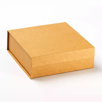 Caja de embalaje de regalo plegable de gama alta con logotipo personalizado, cartón rígido, papel Kraft, cierre magnético, purpurina, foto bronceada reutilizable