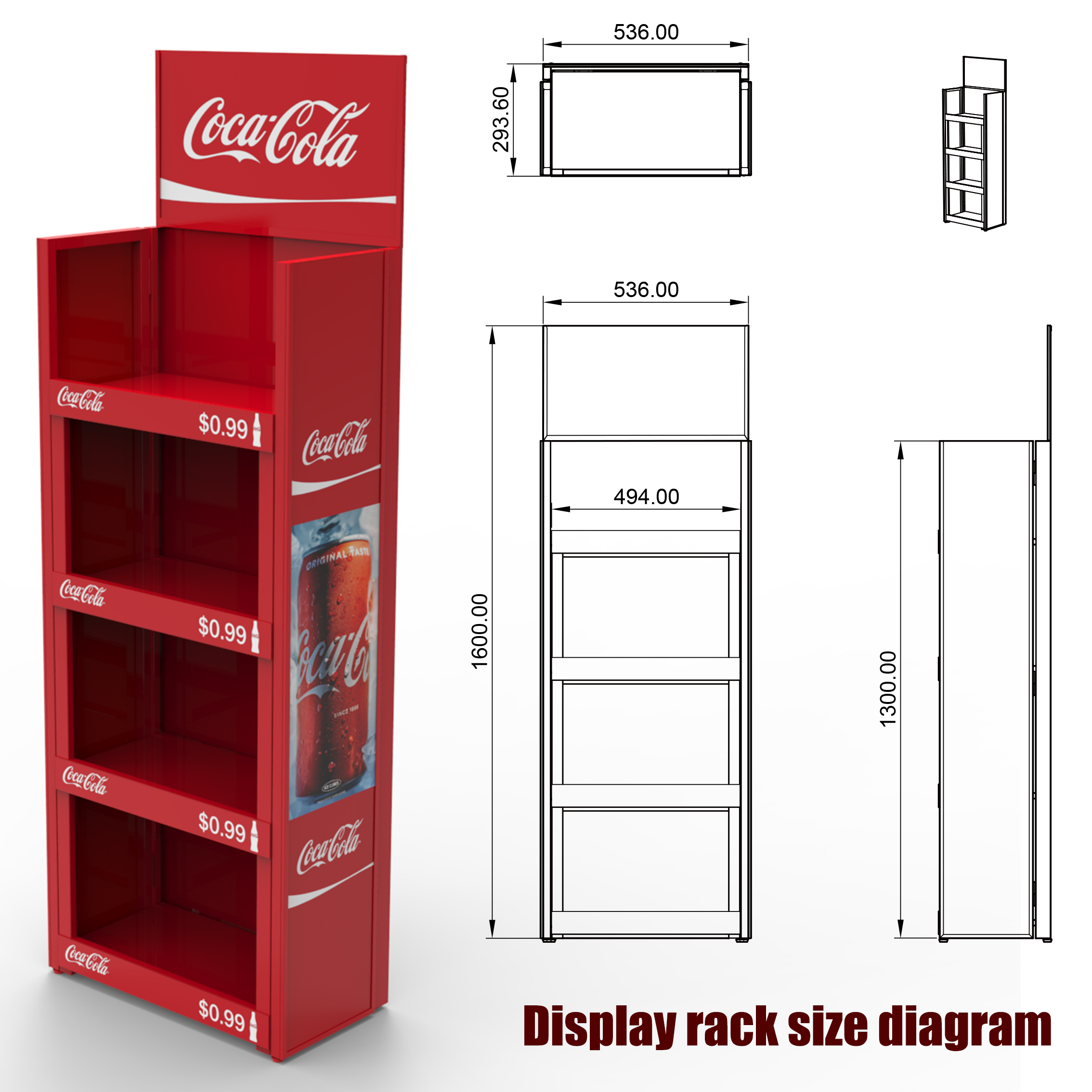 Apache 4-Tier Metal Beverage Cans Drinking Bottles Display Rack Foldable Floor Standing Advertising Custom Logo for Retail Shops — view 2