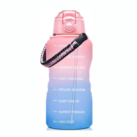 Bouteille d'eau en plastique de 3,8 L à grande capacité avec paille et poignée, sans BPA, qualité alimentaire, idéale pour l'entraînement en extérieur