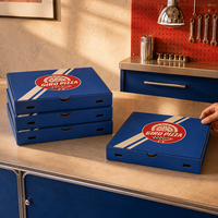 Cajas de Pizza de Cartón Kraft Impresas con Lámina Dorada UV Mate Biodegradable Personalizadas para Comida Rápida para Llevar