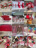 Candyland géant réaliste sucette ornements décorations de noël accessoires d'arbre à bonbons suspendus pour la configuration de la scène du centre commercial