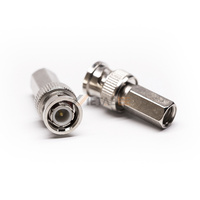 Connecteur mâle BNC à visser 50 ohms pour câble coaxial RG59 RG6, caméra de sécurité CCTV