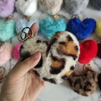 Nouveau porte-clés pompon moelleux en fausse fourrure avec cristaux, accessoire de sac et bijou