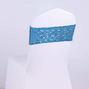 Wholesale <b>Top</b> Fashion <b>Rose</b> <b>Gold</b> <b>Sequin</b> Spandex Chair Sashes Wedding Decorative Covers for Banquets & Home Use - Product Image 2