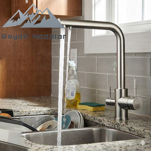 صنبور مطبخ وايون احترافي بفلتر ثلاثي المراحل من الفولاذ المقاوم للصدأ المصقول مع فوهة عالية - Product Image 2