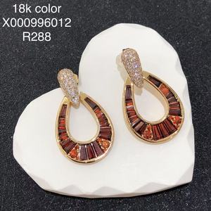 Colección de Pendientes al por Mayor XUPING, Pendientes de Lágrima con Baño de Oro y Circonita Roja, Joyería Glamurosa para Mujer, Regalo Ideal - Product Image 1