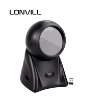 Escáner de código de barras de escritorio inalámbrico dual LONVILL 1280*800 de 800 millones de píxeles, 2000 mAh, batería de ultra larga duración, Bluetooth 2.4G