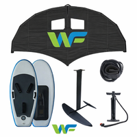 Ensemble de planche à pagaie gonflable à hydrofoil pour le surf en eau vive transfrontalier, aile à vent non motorisée, ensemble de ski nautique en trois parties, toile