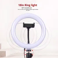 Anneau lumineux photographique de 18 pouces en gros d'usine, lampe vidéo personnalisée, anneau lumineux LED pour selfie, trépied avec télécommande