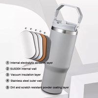 Botella de Agua Aislada al Vacío de Doble Pared de Acero Inoxidable de 20oz/30oz al por Mayor con Asa, Aislamiento Térmico de 12-24 Horas, Logotipo Personalizado para
