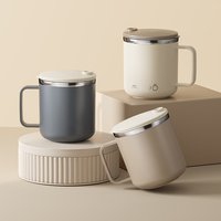 Tasse de voyage moderne en acier inoxydable de 400 ml (14 oz) avec deux modes de consommation, isolation thermique, cadeau d'affaires