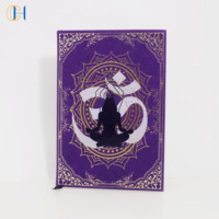 Lila Om-Symbol Hardcover Tarot-Tagebuch PU Handgefertigtes Personalisiertes Spirituelles Manifestations-Notizbuch für Yoga Meditation Neujahr