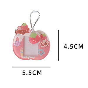 Lindo Portafotos con Forma de Manzana de Dibujos Animados, Portafotos Mini de 1 Pulgada para Estudiantes de Kpop, Accesorio Colgante para Bolsos, Llavero - Product Image 2