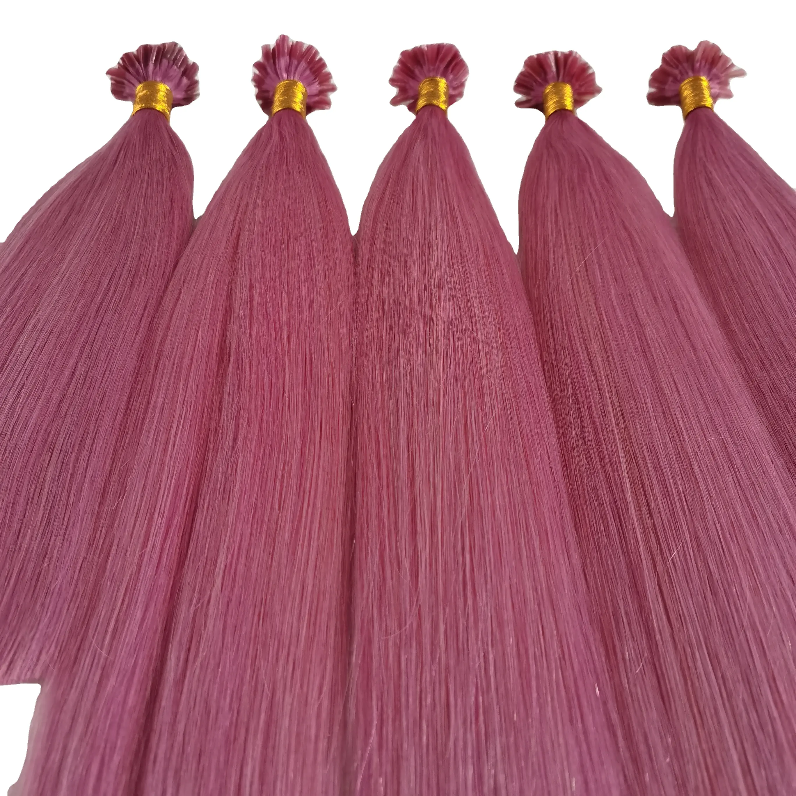 European Remy hair unprocessed U tip hair extensions top quality nail tip hair double drawn Purple colorful