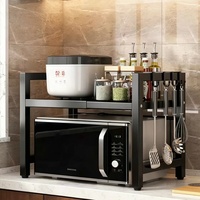 Étagère de rangement télescopique pour cuisine, étagère multifonctionnelle pour micro-ondes, four et cuiseur à riz