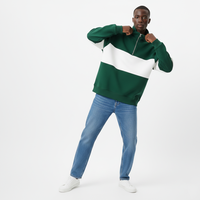 Sweat-shirt vintage pour homme à blocs de couleur, col montant, en polaire, avec bande sur la poitrine, épaules tombantes, vente en gros
