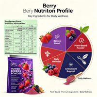 SYC BIO Power Berries & Seeds Blend, soutien immunitaire naturel, smoothie pour adultes, formule nutritive, 150 g, 30 portions