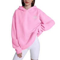 Hoodie Oversize Bordir Logo Custom Wanita Pasangan Ukuran Besar Bahan Polyester/Katun Tebal Vintage Acid