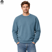 Sweat-shirt en molleton brossé 100 % coton personnalisé pour homme, coupe classique, col rond, vierge, décontracté, vente en gros