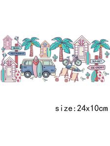LETOP 1pcs Coconut Trees Beach Summer Forecast Decal UV Wrap Can Sticker for Cup Camping Fishing Tumbler Glass Wrap - Product Image 2