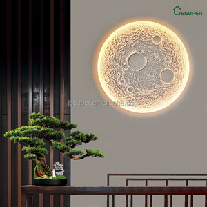 Lámpara de Pared de Yeso Empotrada Sin Marco Superficie Lunar Cráter Decoración de Pared de Fondo para Sala de Estar y Dormitorio - Product Image 6