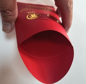 Op Maat Gemaakte Kleine Rode Kunst Papieren Kartonnen Enveloppen Elegante Back-Up Voor Gasten Offset Papieren Restaurant Of Hotel Promoties - Product Image 5