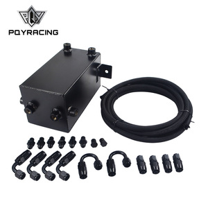 Réservoir de carburant en alliage d'aluminium PQYRACING 4L avec tuyau AN6 et kit de raccords pour amélioration automobile - Product Image 1