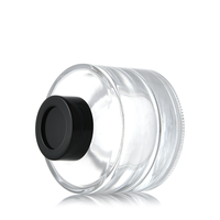 Diffuseur de parfum en verre noir de luxe 50ml/100ml/150ml/200ml avec bouchon couronne et impression sérigraphiée dorée pour aromathérapie