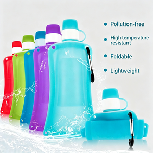 Botella de Agua Plegable de Silicona de 500 ml, a Prueba de Fugas, Portátil, para Viajes, Campamentos y Senderismo - Product Image 5