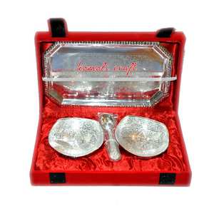 Latest Design Indian Silver Plated Gift Bowl Set Wholesale Diwali Gifts, Decorative Serving Bowls, Traditional Festival Decor - Product Image 1