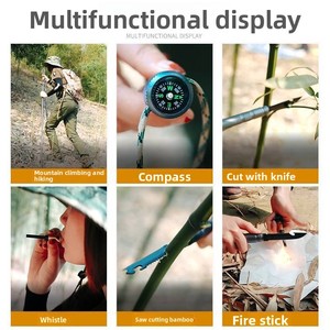 Bâton de randonnée pliable multifonctionnel en alliage d'aluminium pour la randonnée, le camping, la pêche et la chasse - Conception télescopique à 5 sections - Product Image 4