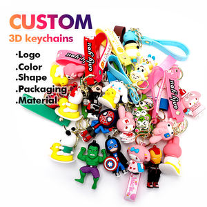 Llavero de PVC Blando 3D de Fabricante Auditado, Llavero de Goma y Silicona 3D de Dibujos Animados, Sedex, MOQ de 3000 Piezas para Promociones y Mosquetones - Product Image 2
