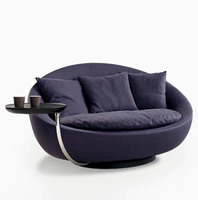 Fauteuil pivotant moderne pour salon, chambre, villa, balcon – Chaise simple rotative ronde, fauteuil de relaxation paresseux