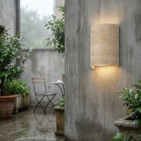 Wabi Sabi Applique Murale en Travertin Jaune Étanche LED Support Lumière Couloir Escalier Décoration Lampe Murale de Chevet