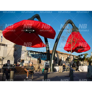 Large Interactive Inflatable Flower Lamp Automatic Open Close Street Blooming Effect <b>Customized</b> Inflatable Decoration Large Inte - Product Image 5
