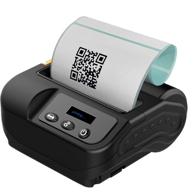 Portable 80mm Thermal Wireless Blue tooth USB Type-C Printer with 0.96 OLED Screen Mini Mobile Barcod Printer in Stock