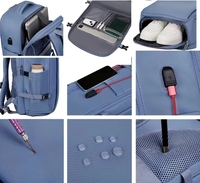 Sac à dos unisexe personnalisé pour étudiants, sac d'affaires durable, sac de voyage élégant et imperméable avec compartiment à chaussures