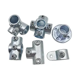 Malleable Ductile Iron Handrail System Pipe key Clamps Fittings Structural Pipe Connector Railing Base Flange