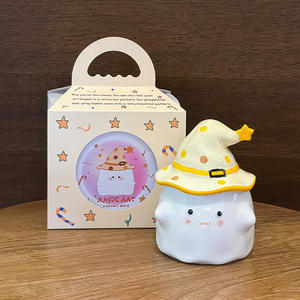 Taza de Cerámica con Diseño de Fantasma Adorable, con Tapa y Asa, Regalo de Graduación para Ella, Otoño 2024 - Product Image 5