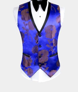 Diseño a medida Hombres <span class=keywords><strong>Elegantes</strong></span> <span class=keywords><strong>Caballeros</strong></span> de negocios Casual Formal Hombres Traje floral azul Slim Fit Traje de solapa Traje DE BODA Proveedor - Product Image 5