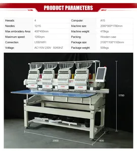 Schlussverkauf Stickmaschine 4 Köpfe Computer-Bikro-Maschine Hochgeschwindigkeits-Flachstickmaschine