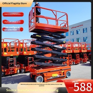 Adjustable <b>Trolley</b> Hydraulic Walking Lift Truck Aerial Work Flat <b>Wagon</b> 12 M Full Self-Propelled Lift - Product Image 1