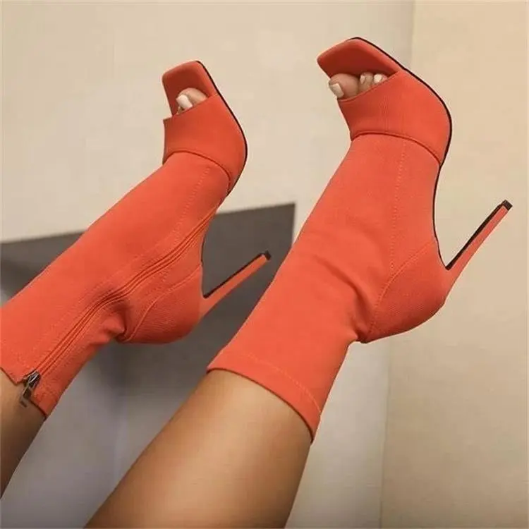 Women Peep Toe Ankle Boots Waterproof Platform Boots Ladies Sexy Shoes Female High Heels Ladies Sandals New Design Designs